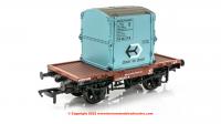 37-978A Bachmann Conflat Wagon BR Bauxite (Early) With BR Ice Blue AF Container - Era 5.